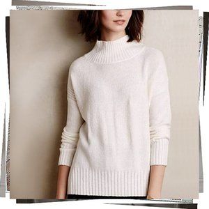 Warm, & Cozy Cotton Blend Mock Neck Cream Sweater (XS) by Angel of the North
